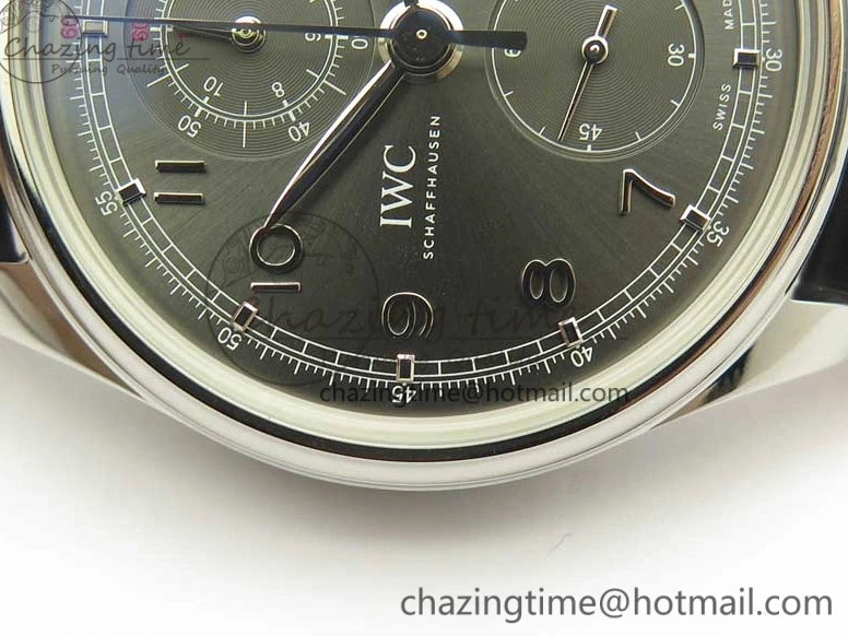 MIROTIME 0320 Portuguese Chrono SS ZF 1:1 Best Edition Gray Dial SS On Black Leather Strap A ZipUp 7215